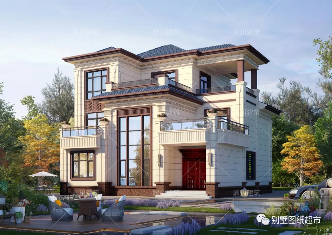 |占地143㎡，三层复式农村别墅，内配旋转楼梯超气派，绝佳户型