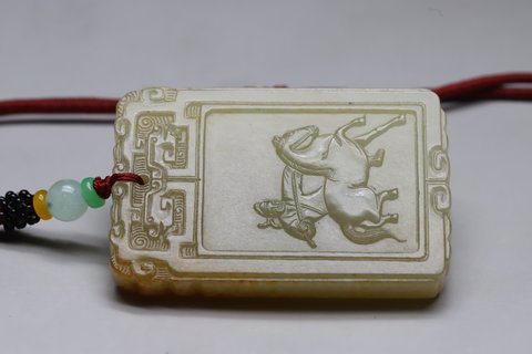 和田玉籽料|舊藏和田玉籽料“伯乐相马”芝亭牌