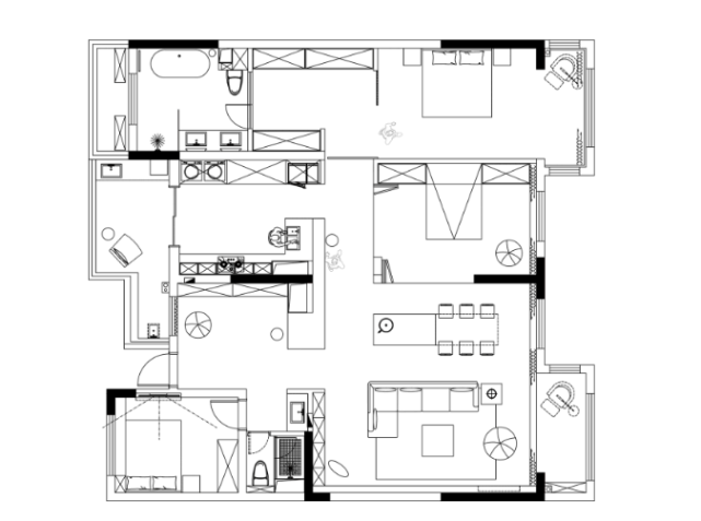 警察|104平混搭风三居室,第一眼看真的有些丑