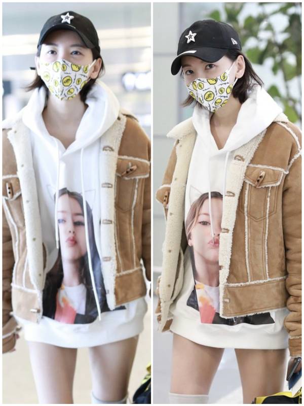 卷发|于文文剪短发更时髦了，把卫衣当裙子玩下衣失踪，秀出长腿太抢眼