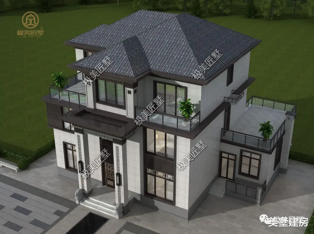 回老家建房，新中式就不错，传统与现代结合，时尚稳重显大气！