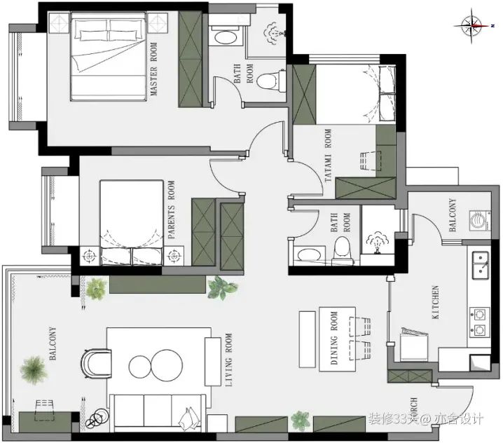 装修设计：15万精装，三室软装改造复古气质