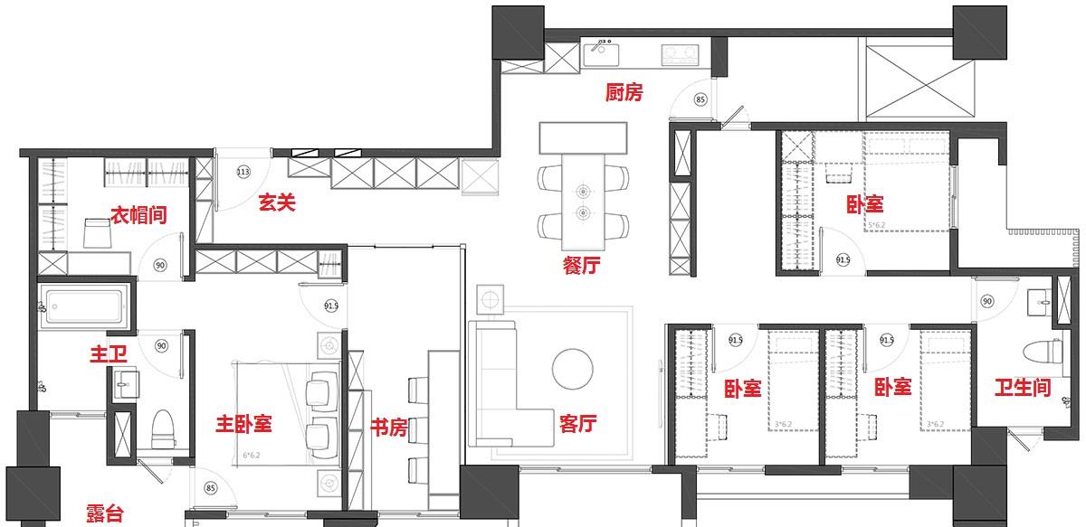 夫妻俩晒出5房2厅的家，坚持简约实用为主，钱省了家务还能减半