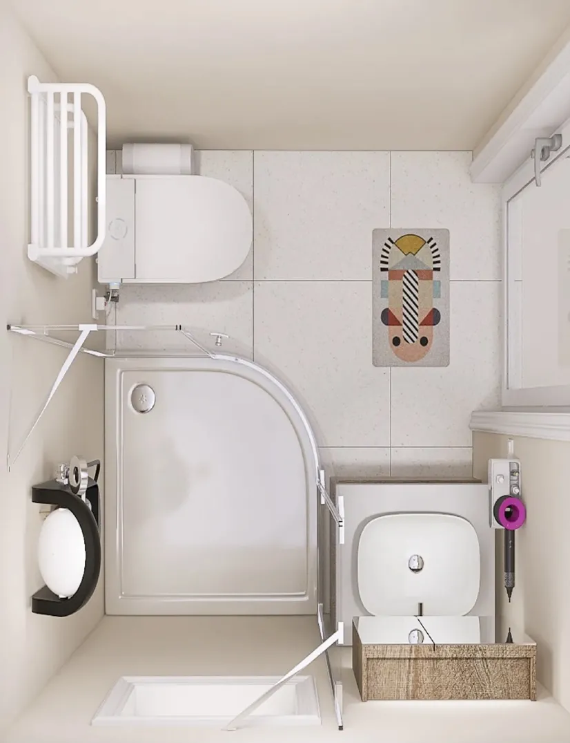 装修设计大全|小卫生间注定憋屈？网友：我家才2㎡这么装真好用！