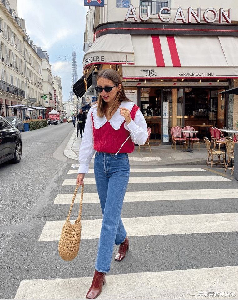 墨羽青春穿搭记 秋冬太热穿不上毛衣、外套?备上针织马甲就对了,百搭时髦又复古