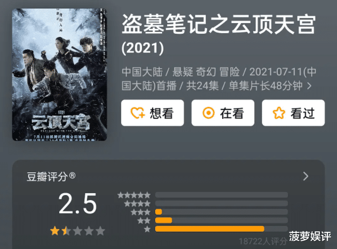 娱乐圈|《云顶天宫》没收官却槽点多，评分跌至2.4分，无人给四星五星