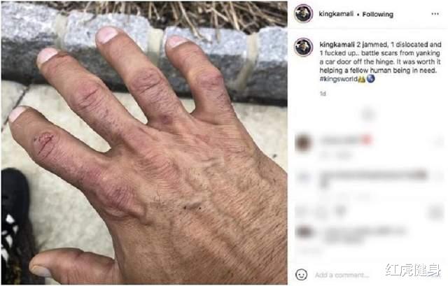 红虎健身 前健美运动员金·卡马利抬起一辆汽车，拯救车祸受害者受赞誉