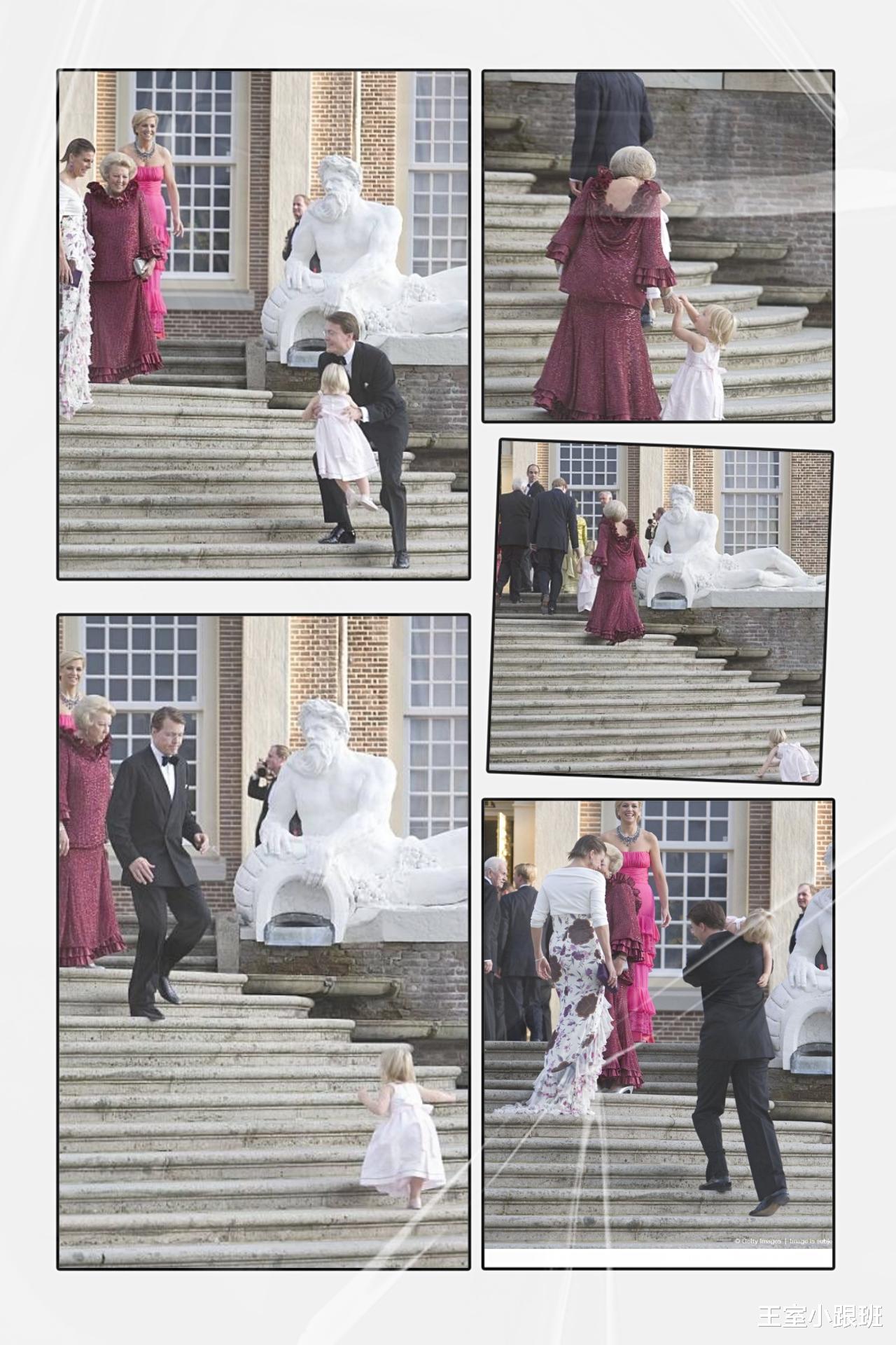 荷兰 荷兰俩公主幼时被迫营业，大合影时跑走玩闹，马克西玛也喊不住