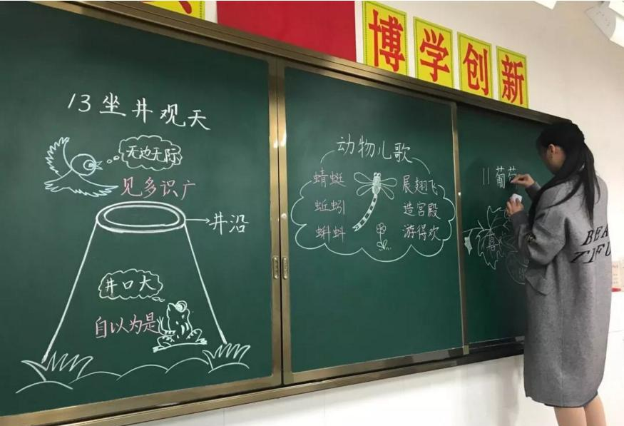 教师|90后教师写出“神仙板书”，每一笔都清晰美观，学生看后不忍擦掉