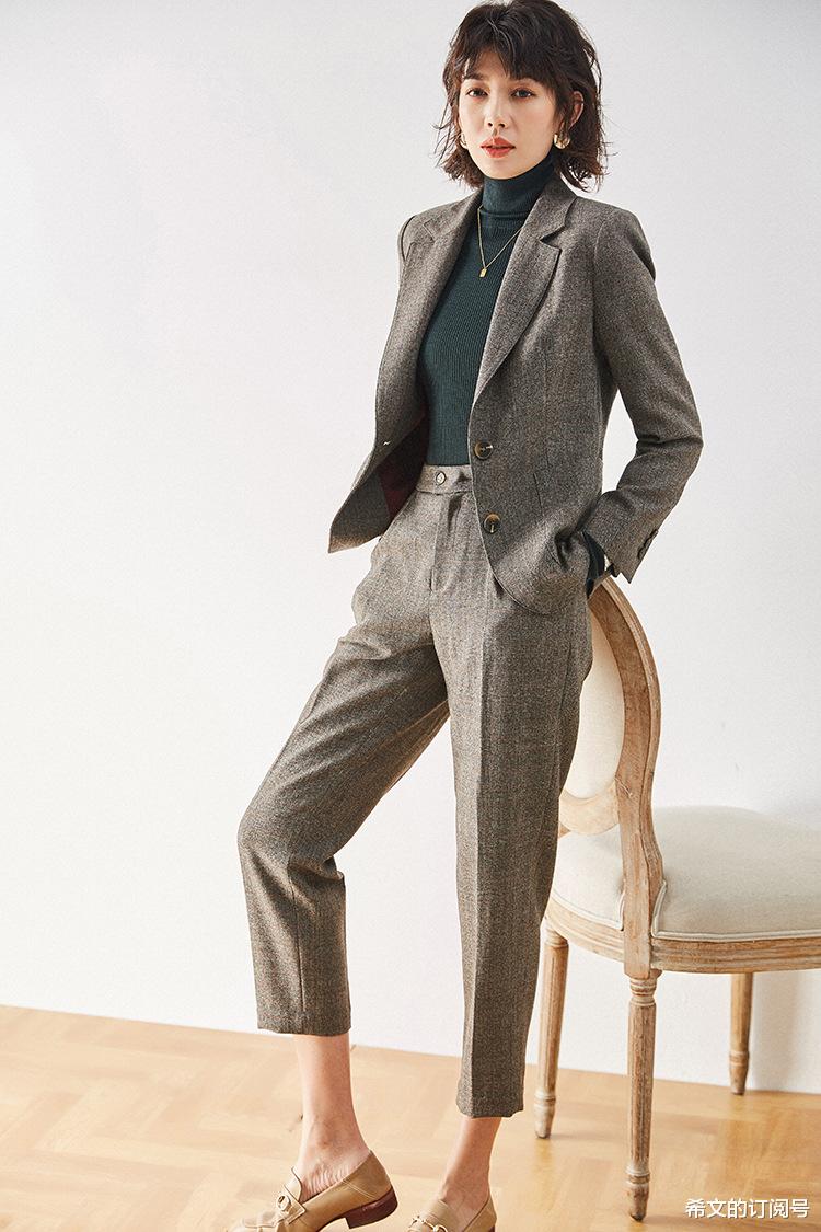 泉港|超有气质的一套格纹西服套装，让你的职场更有自信