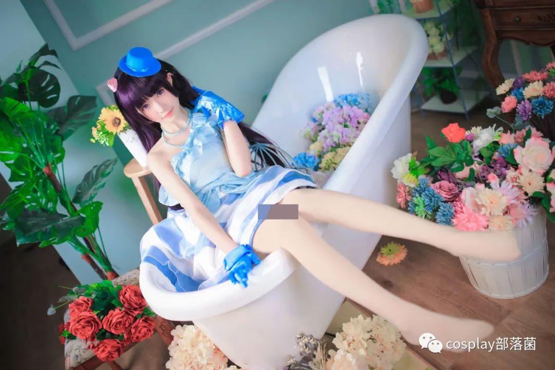 五更琉璃|cos：五更琉璃条纹洋装cos正片@汐纸纸