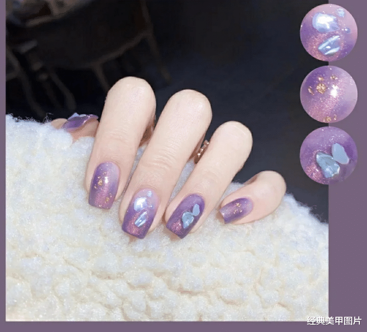 运动|优雅高级的紫色美甲，贵族大小姐风范