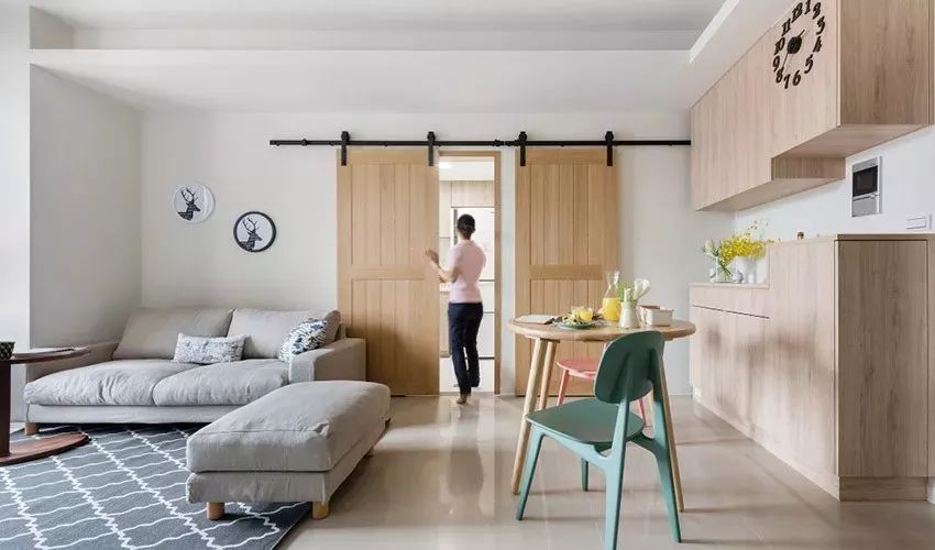 |她的46㎡北欧风小家, 原木家具增添温度，让淡雅的空间更温馨，美！