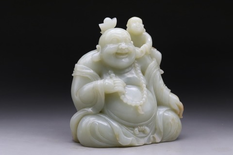 弥勒佛|舊藏:和田玉籽料“弥勒佛”摆件