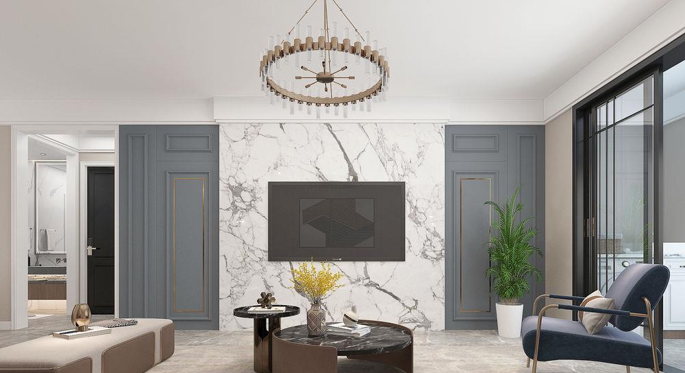 |闺蜜的130平米新家，装现代轻奢风格，单一个沙发墙就把我迷住了