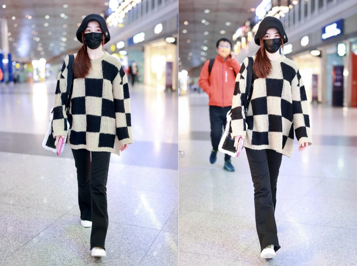 袁姗姗|袁姗姗“健身女王”的名号真不白给，穿宽松毛衣都有好身材，真美