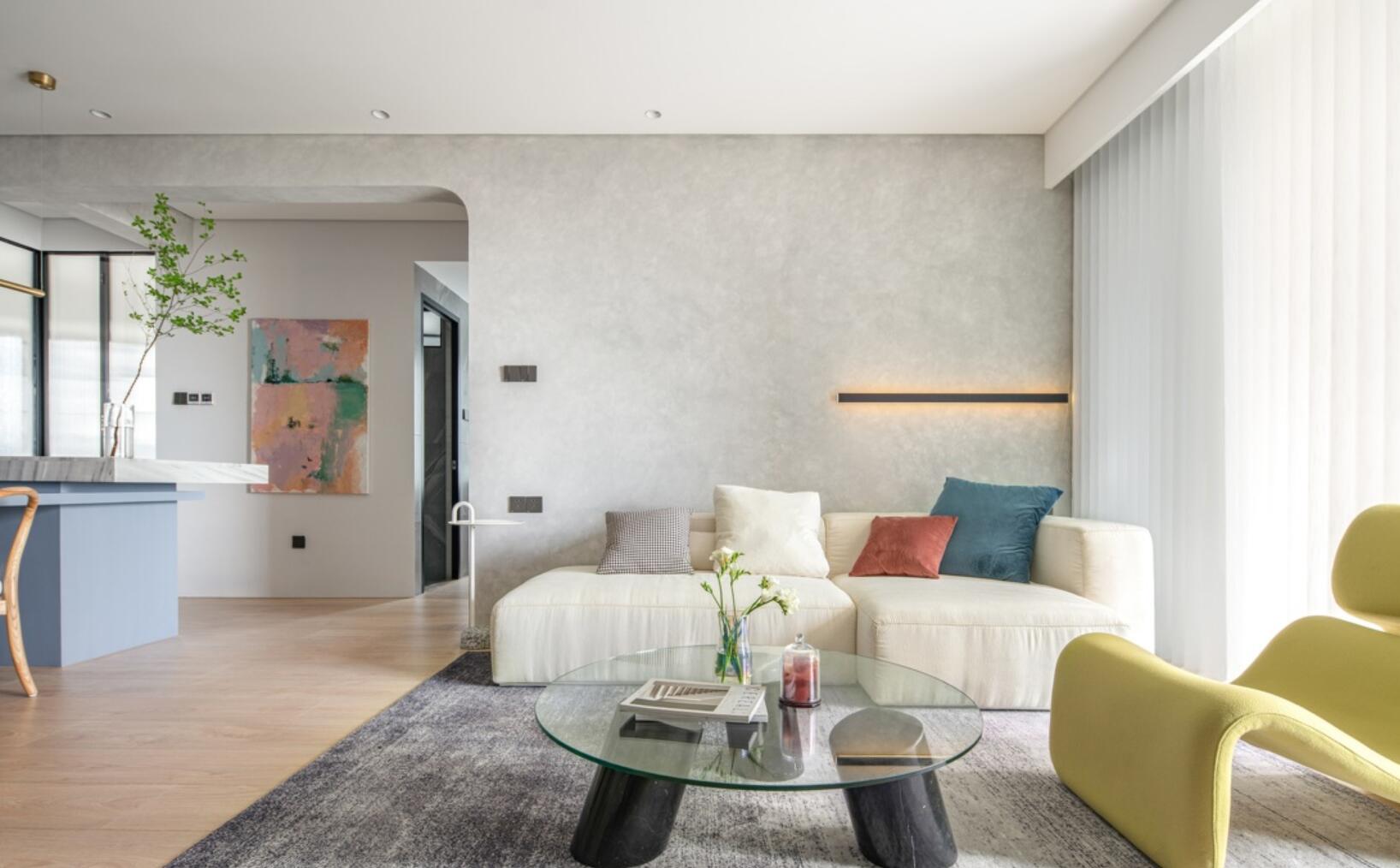 新房没有玄关隔断,她直接设计个“雕塑”,一进门就尽显艺术气息