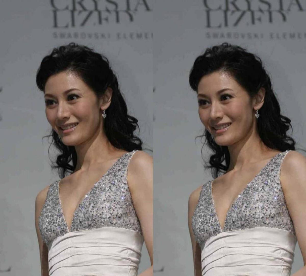 可馨育娃|李嘉欣看脸有点瘦脱相了，但依旧有年轻时的样子，一袭长裙真挺美