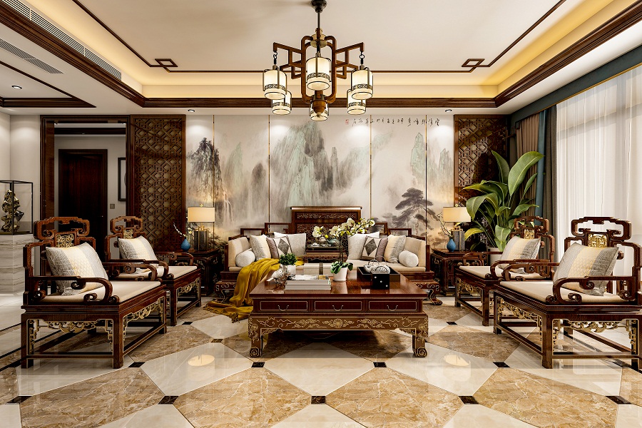 中式大宅设计：简单几笔描绘出的生活感，说给懂的人听。