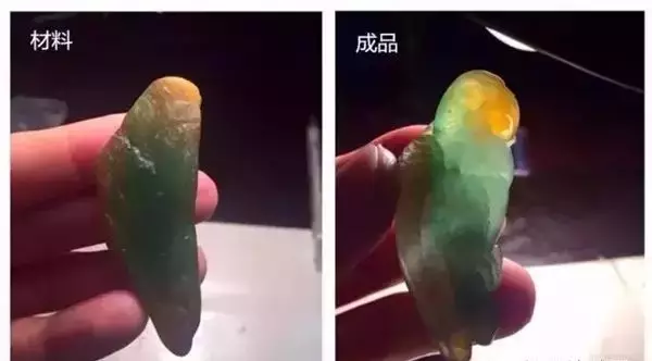 翡翠|黄加绿翡翠挂件从原石到成品，看着心痒痒！
