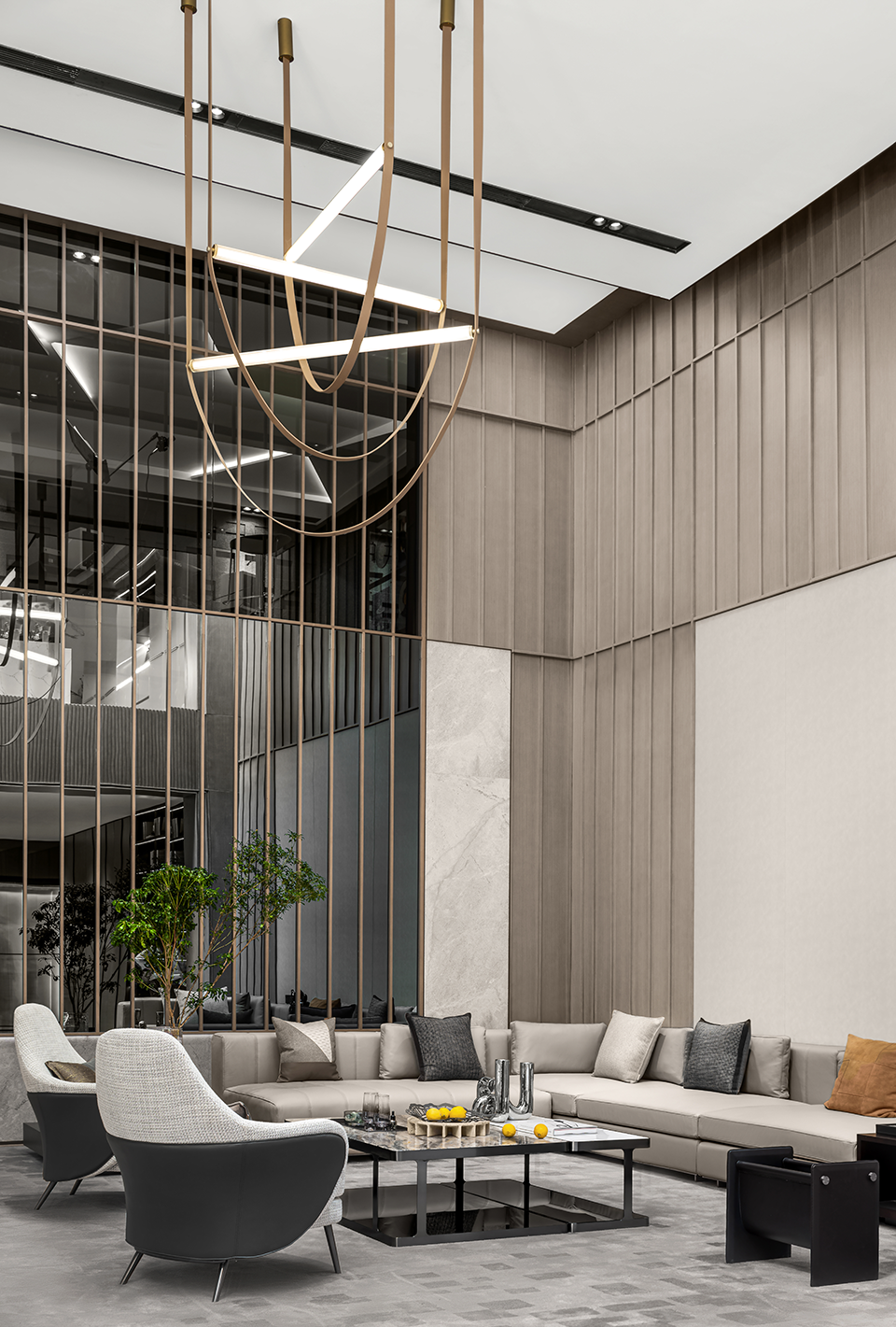 |别墅装修案例|400㎡简洁高级灰，当代都市，精致生活！