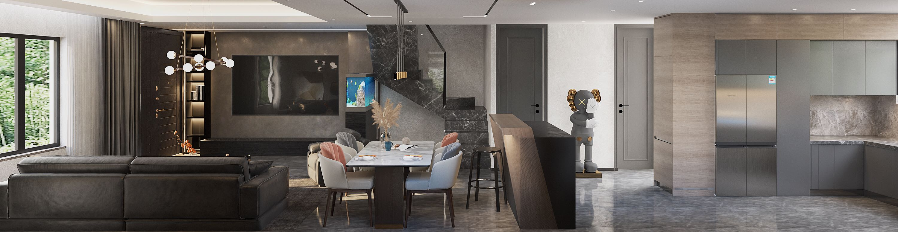 现代轻奢风，视觉上空间通透感upup