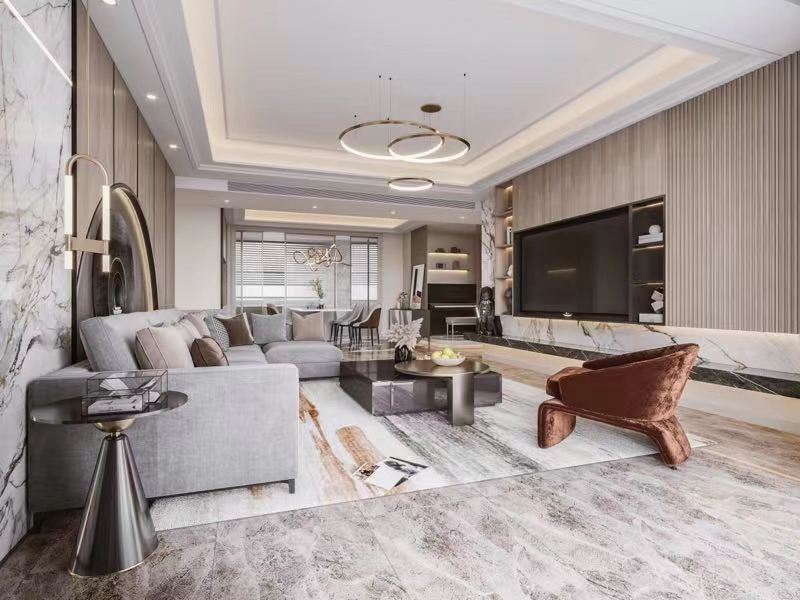 300㎡现代轻奢风大别墅,摒弃繁芜,优雅设计营造经典。