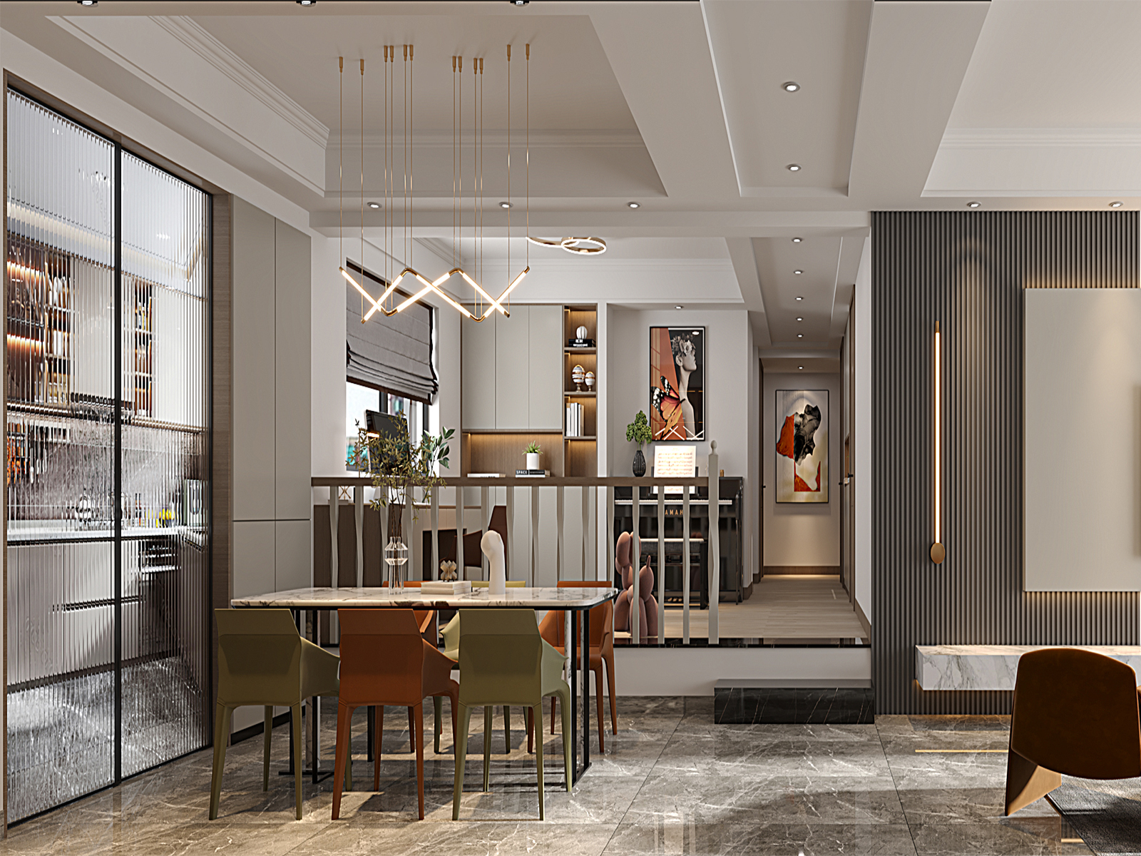 【鲁班装饰】滇池星城星皓湾168㎡现代轻奢风格，高雅生活。