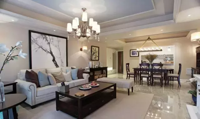 200㎡佛系美式风，老公装修只花了40w，电视背景墙设计得真好看！