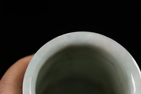 翡翠|清 老翡翠“松竹梅”笔筒