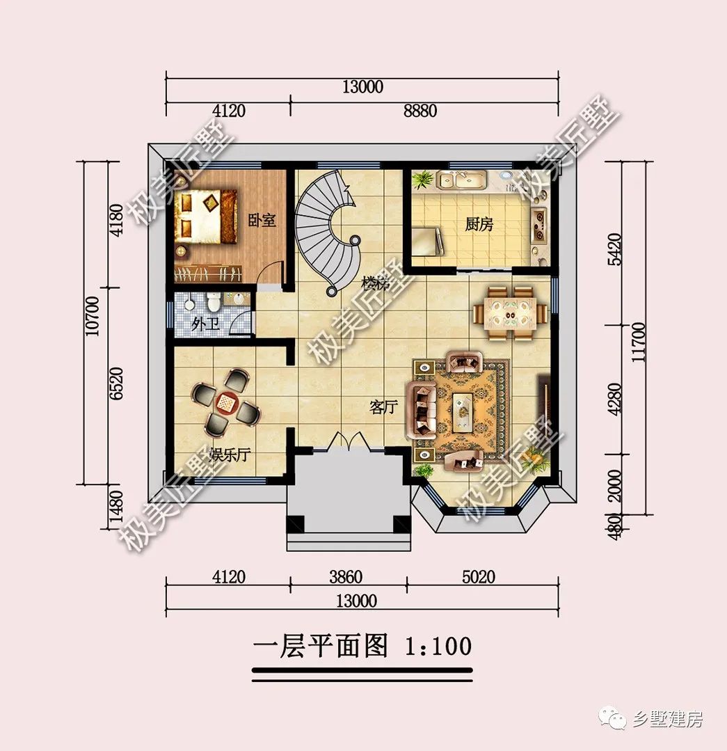 占地143平，三层欧式风别墅，献给正准备建房的你