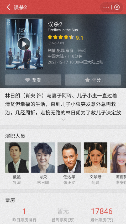 陈思诚|评分9.1，排名第一票房破亿，陈思诚新电影堪比《你好，李焕英》