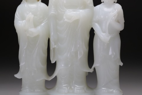 和田玉籽料|和田玉籽料“一级白 释迦牟尼佛”立像