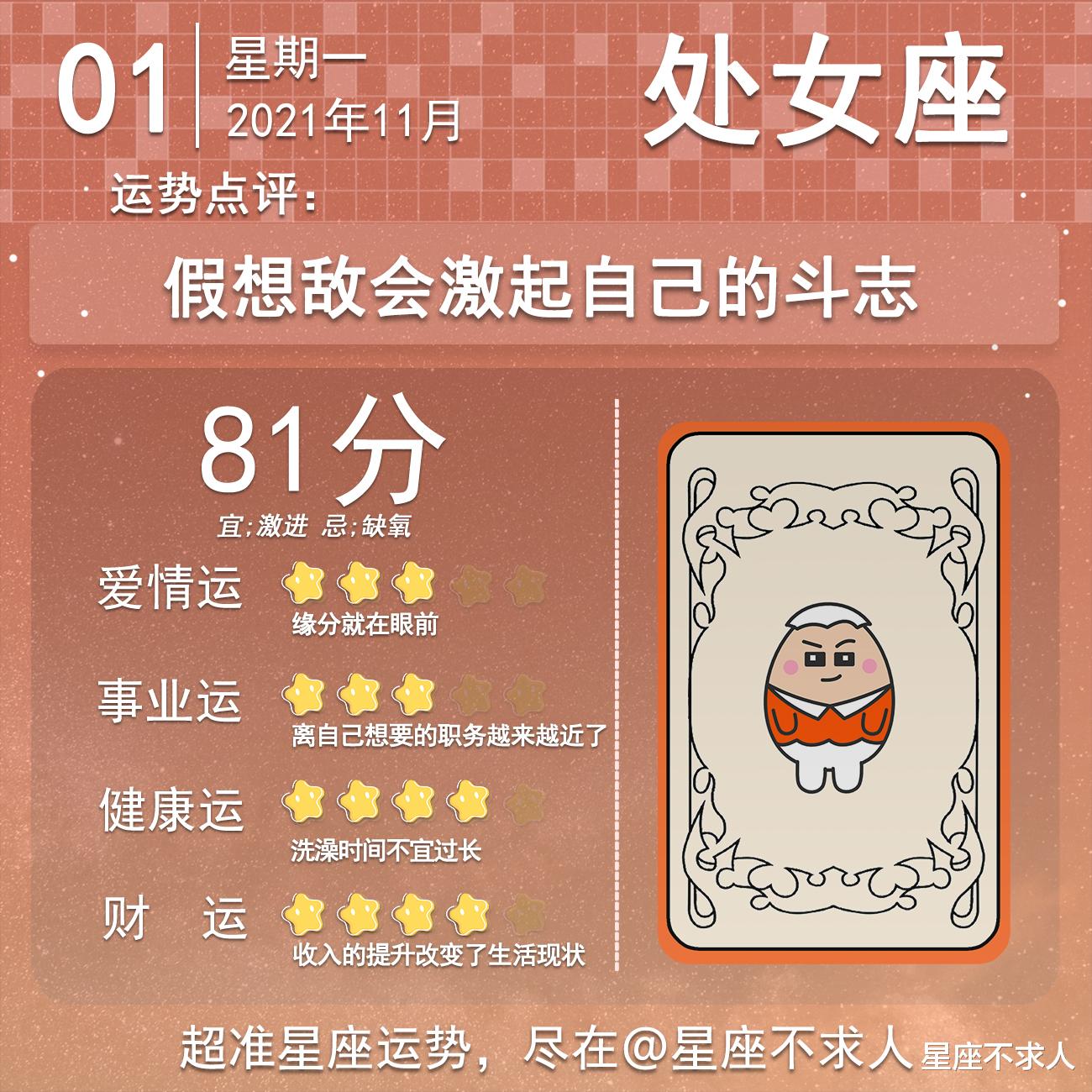 星座不求人 2021年11月1日运势