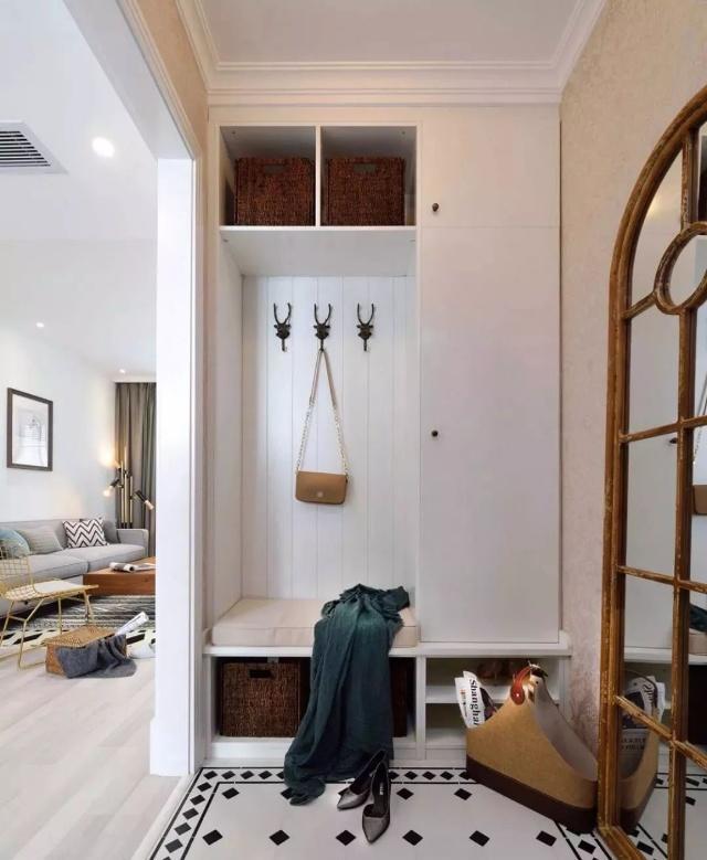 鞋柜+换鞋凳+收纳组合，这个柜子能顶一间房，漂亮又实用！