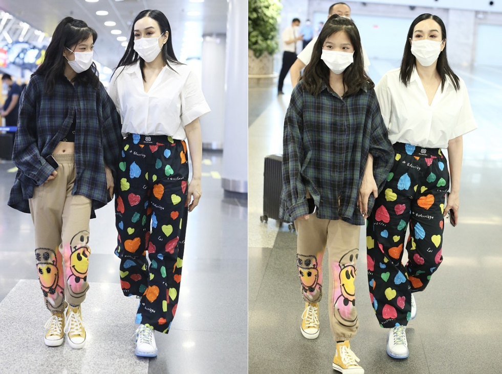 Lady变美日记|钟丽缇和两个女儿同框,穿减龄装扮清纯,更像是大姐姐