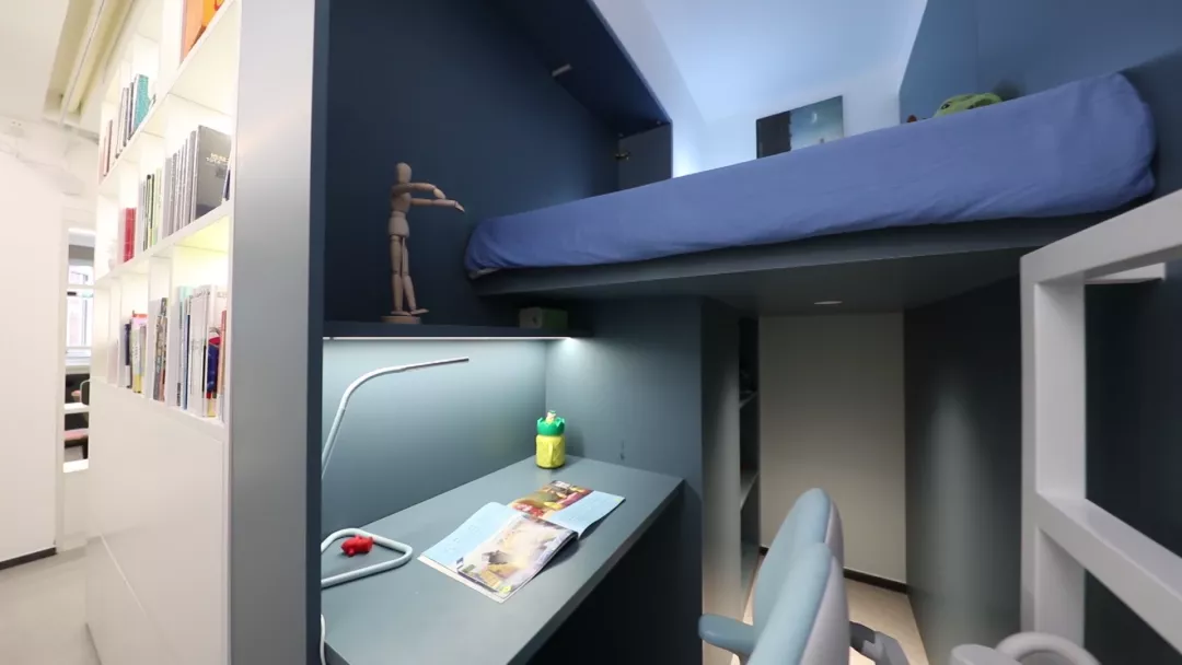 43㎡小户型住下5口人，还能有家庭图书馆，这是怎么做到的！