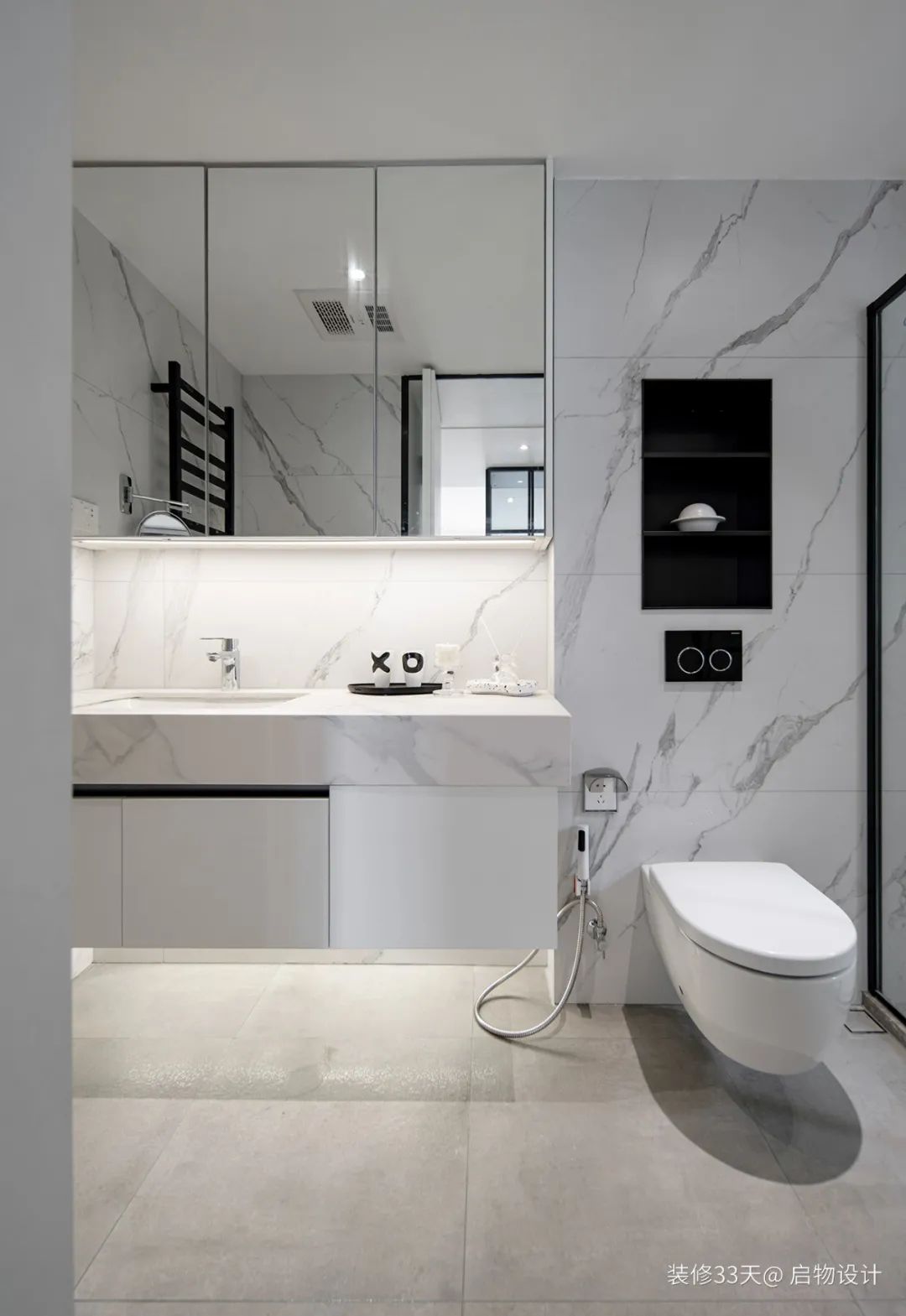 中岛餐厅,全屋置顶柜,主卧增衣帽间,现代质感大平层