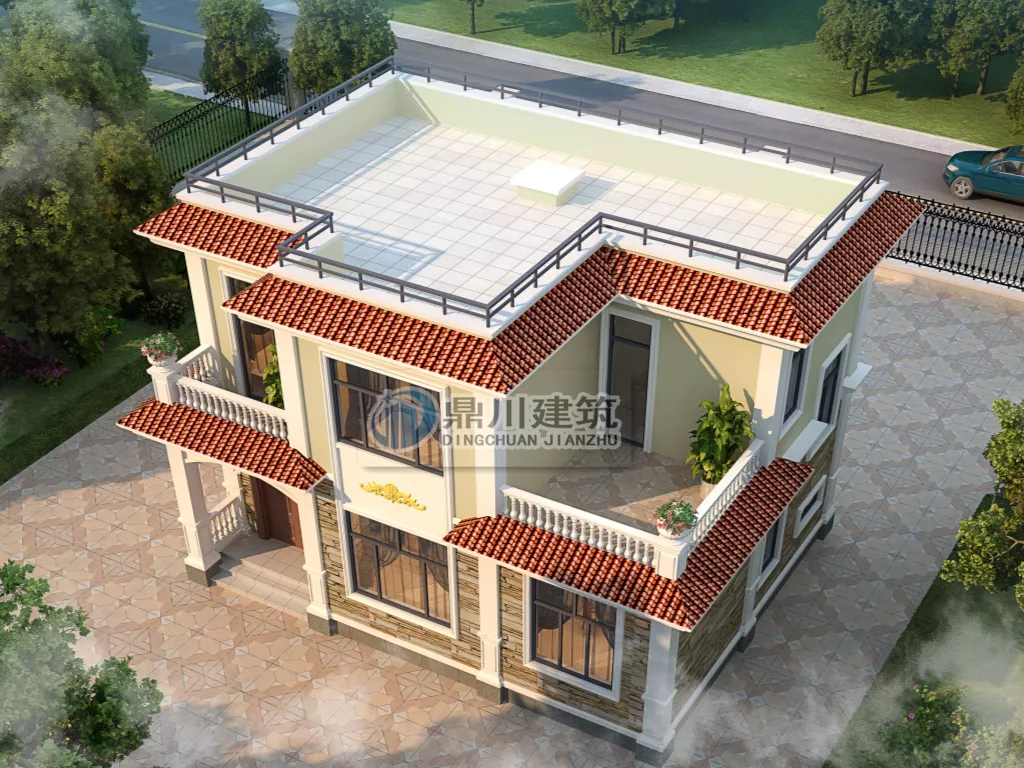 |6款平屋顶农村别墅，漂亮实用还省钱，第三款17万就能建