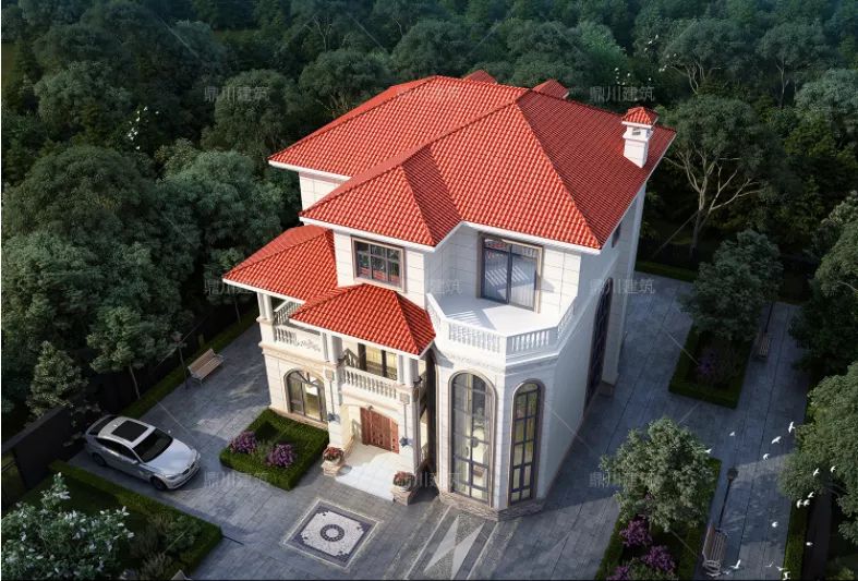 12×12米三层复式别墅，旋转楼梯+屋顶露台，真正的高品质好别墅