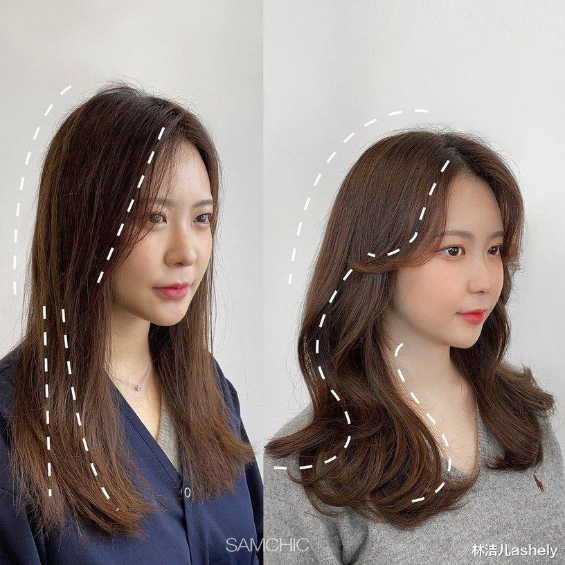 林洁儿ashely 发型千千万,减龄显脸小最重要,赵丽颖说秘密就在刘海分缝线上
