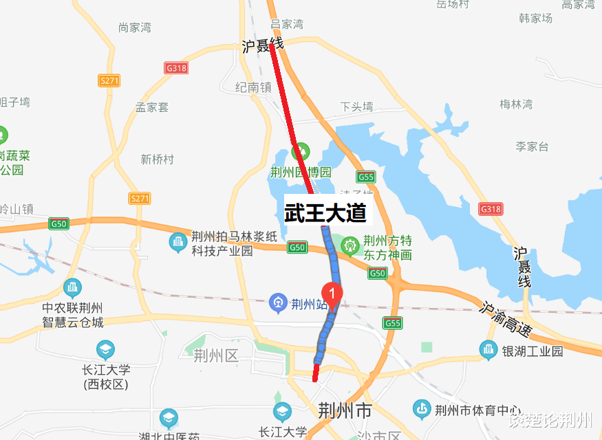 谈楚论荆州 荆州修得“最艰难”的纵向大道，长度约15公里，共分4期建设