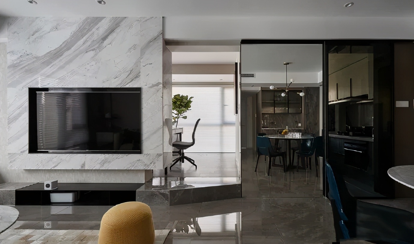 105平米的新房完工，现代风格的设计时尚大气，阳台变书房很实用