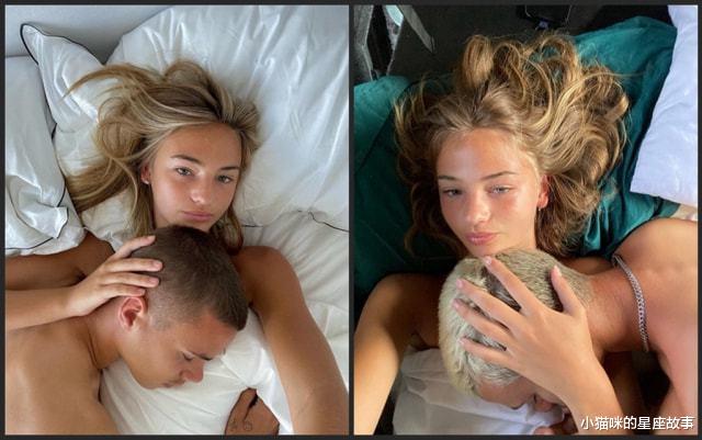 贝克汉姆|贝克汉姆儿子18岁女友晒床上自拍照：身材惹火，将罗密欧揽入怀中