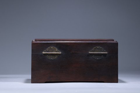 小叶紫檀|清代：小叶紫檀木雕·官制式书箱盒