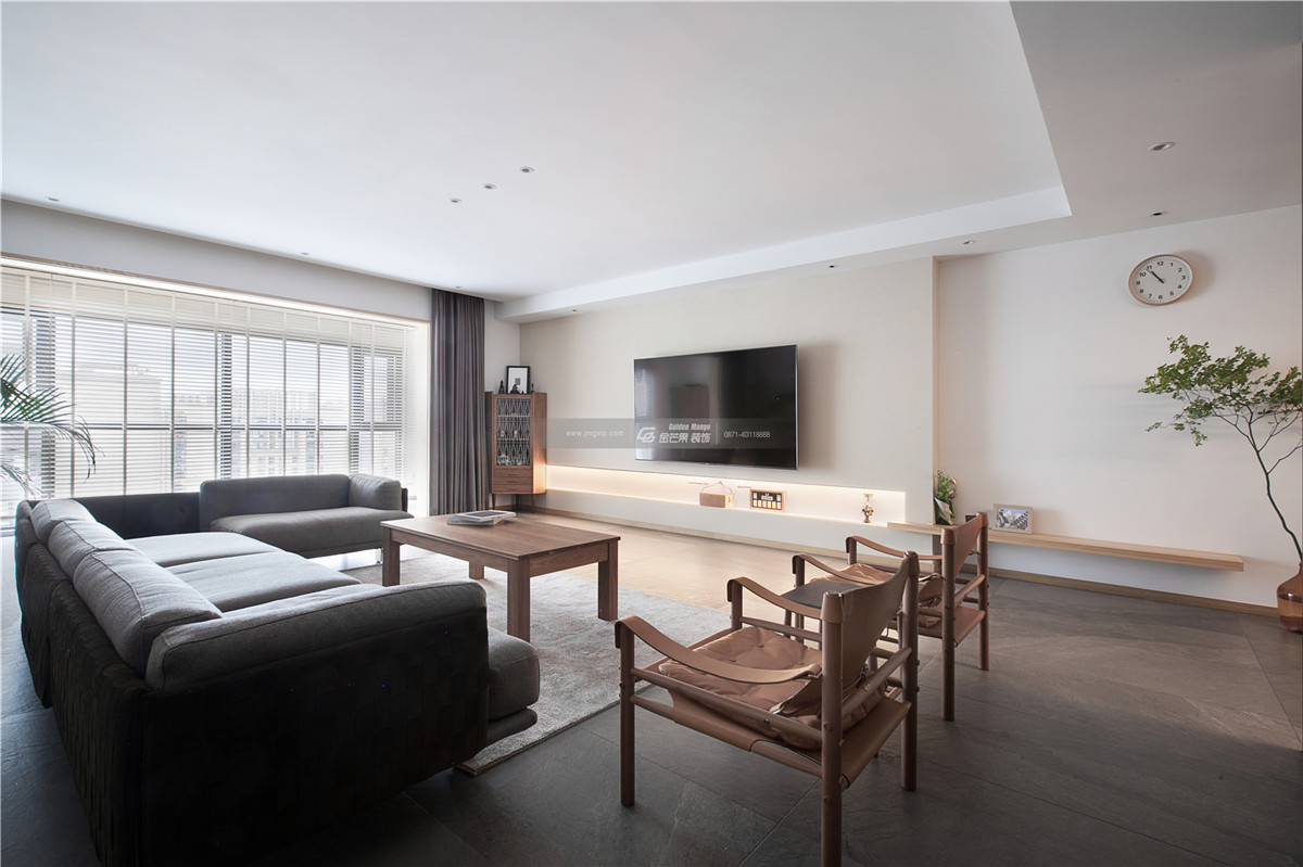 幸福金芒果装饰|装修实景：同德广场混搭风格300m2，隐在都市里的潇洒居