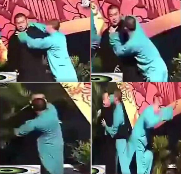 岳云鹏|2009年，由于岳云鹏几次三番打断曹云金，曹云金直接掐住岳云鹏脖子