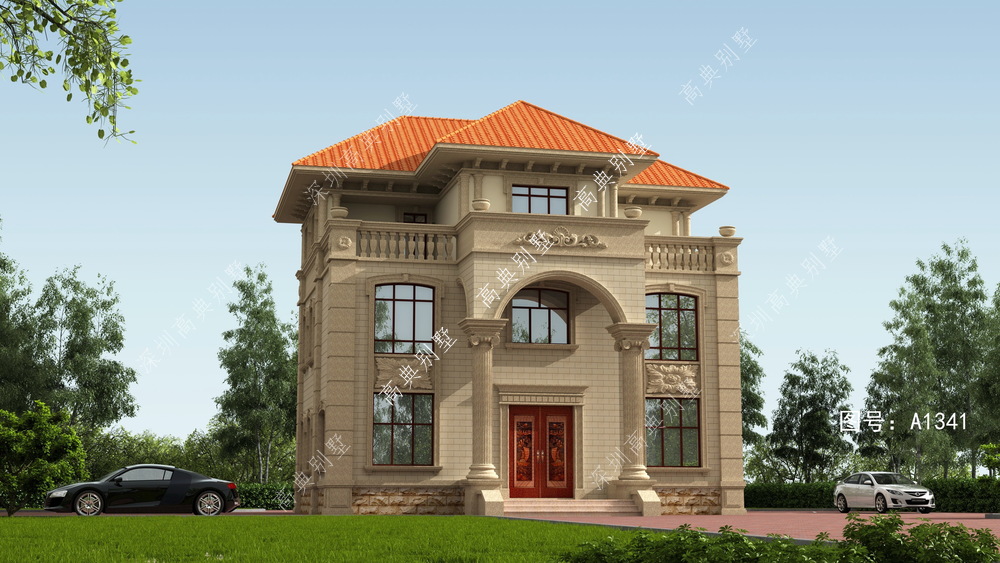 |欧式风格潮流,配上罗马柱,建筑造型非常美观