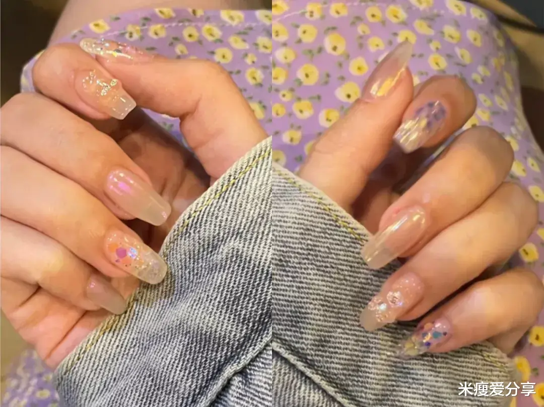 米瘦爱分享|会被夸乖仔的美甲，乖巧邻家感好软糯，干净显白