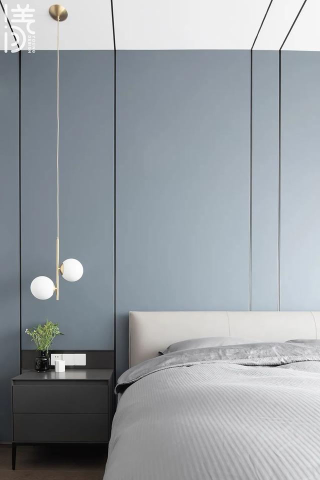 125㎡现代高级范,低调简洁灰蓝配,华丽大气高级美